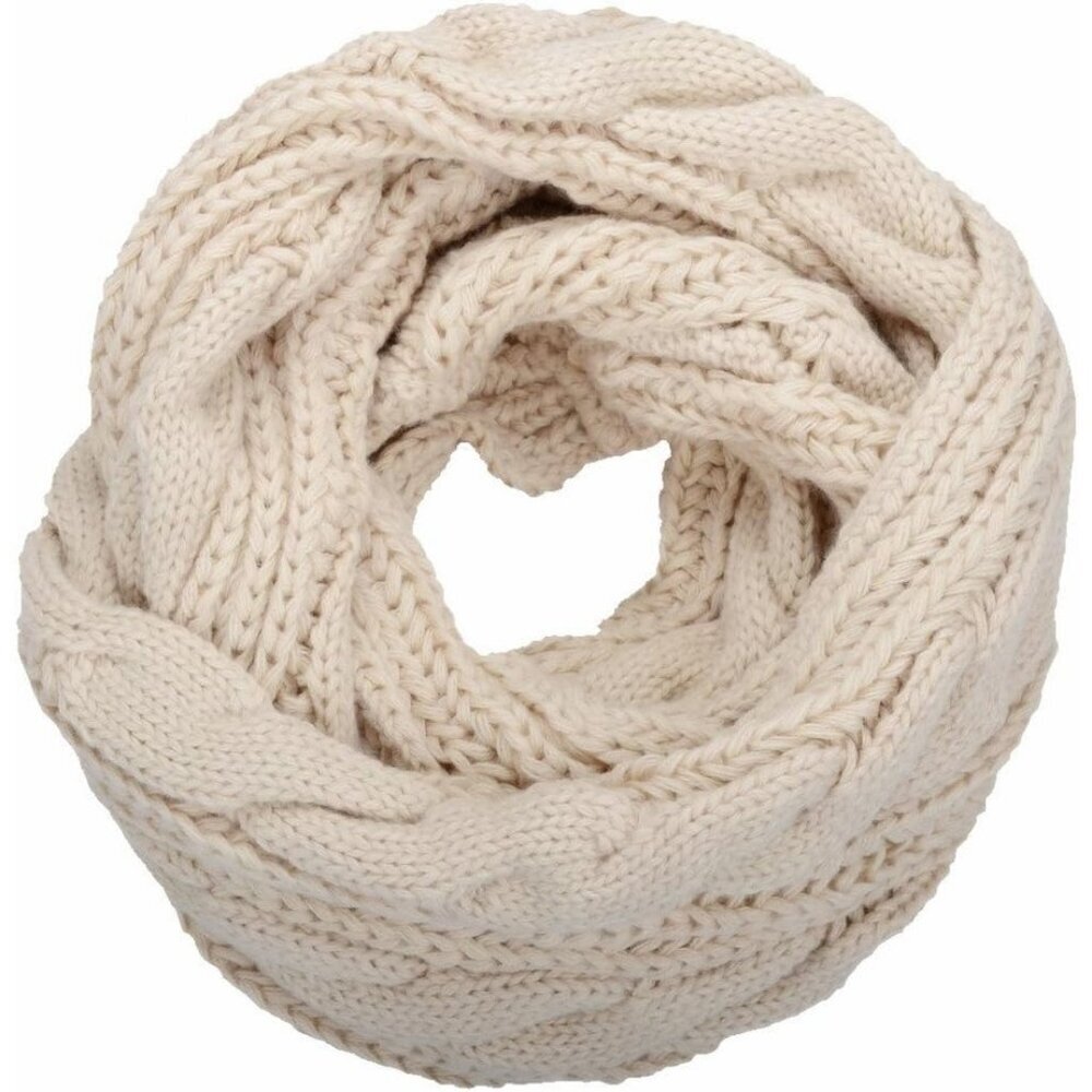 Women's Twist Khaki Thick Ribbed Knit Winter Infinity Circle Loop Scarf